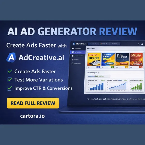 AI ad generator creating high-converting Facebook and Google ads with automation and performance optimization